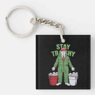 Vote Trump Garbage Man Stay Trashy 2024 Election  Key Ring