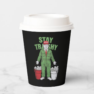 Vote Trump Garbage Man Stay Trashy 2024 Election Paper Cups
