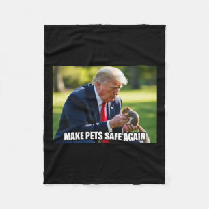Vote Trump Mega Make Pets Safe Again Justice Peanu Fleece Blanket