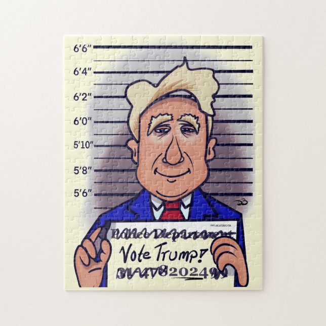 Vote Trump Pale Yellow Jigsaw Puzzle (Vertical)