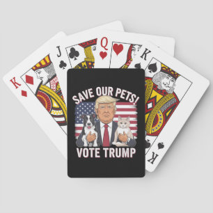 Vote Trump Save Our Pets Cats Dogs 2024 Safe Again Playing Cards
