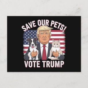 Vote Trump Save Our Pets Cats Dogs 2024 Safe Again Postcard