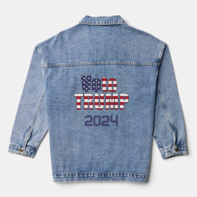 VOTE TRUMP SUPPORTER DENIM JACKET (Back)
