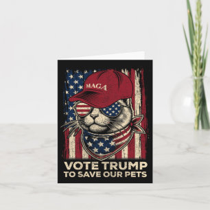Vote Trump To Save Our Pets 2024 American Flag Gif Card