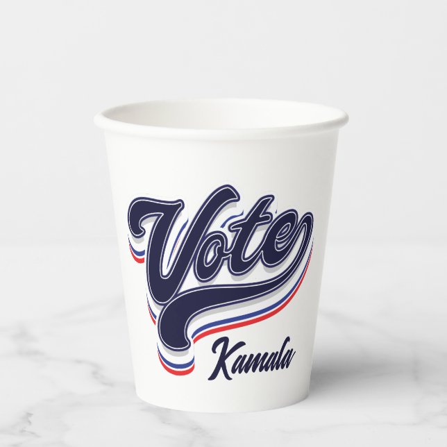 Vote Typography - Election  Paper Cups (Front)