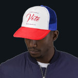 Vote US Presidential Election 2024 Red White Blue Trucker Hat<br><div class="desc">Vote. Red, white and blue, cool, stars, trucker hat cap, for Republicans / Democrats / Americans to encourage people to come out in large numbers and vote, and show their support for candidates for President in the 2024 US Presidential Elections. Makes a great political gift for patriotic American, citizens of...</div>