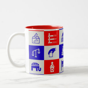 vote USA election Two-Tone Coffee Mug