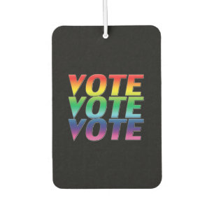 "vote vote vote" - Black Pride rainbow lgbtq Car Air Freshener