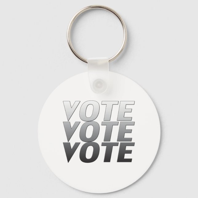 vote vote vote - black white, grey key ring (Front)