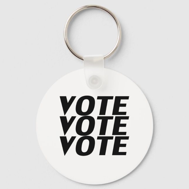 vote vote vote - black white key ring (Front)