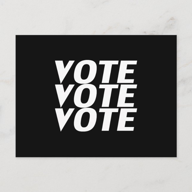 "Vote vote vote" black white Postcard (Front)