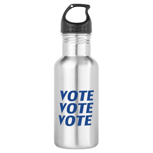 "vote vote vote" blue letters 532 ml water bottle (Front)
