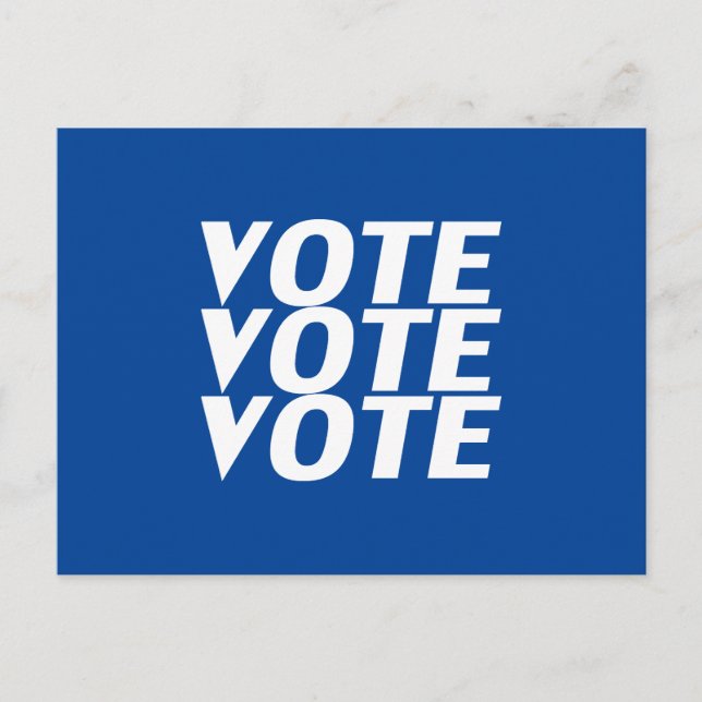 "Vote vote vote" blue white Postcard (Front)