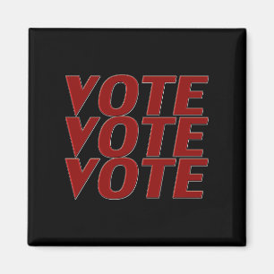 Vote vote vote modern typography red and black magnet