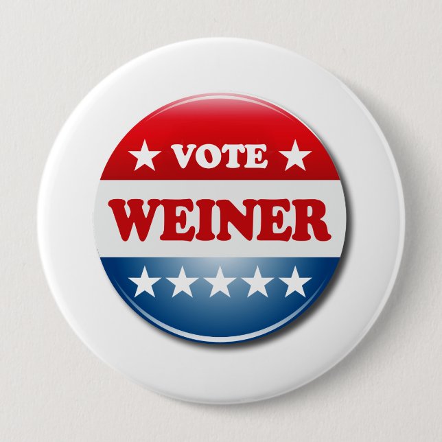 VOTE WEINER 10 CM ROUND BADGE (Front)