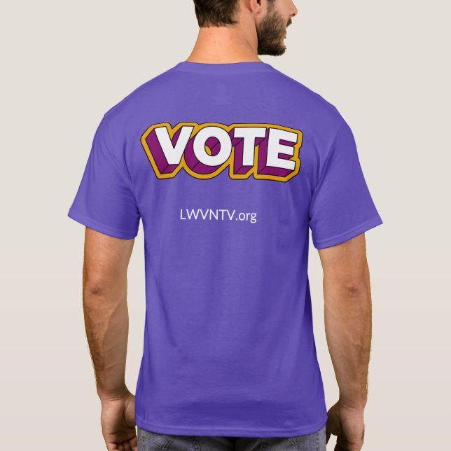 Vote White Block Letters T-Shirt (Back)