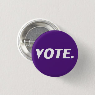 "Vote" white letters, purple violet background 3 Cm Round Badge