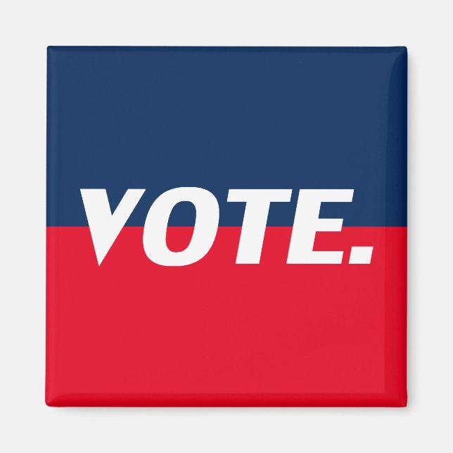 "Vote" white letters, red blue background Magnet (Front)