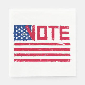Vote With USA Flag   Napkin