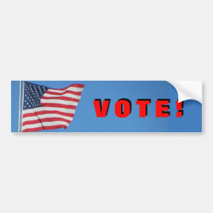 Vote! with USA Flag red Bumper Sticker