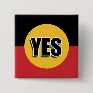 Vote yes 15 cm square badge