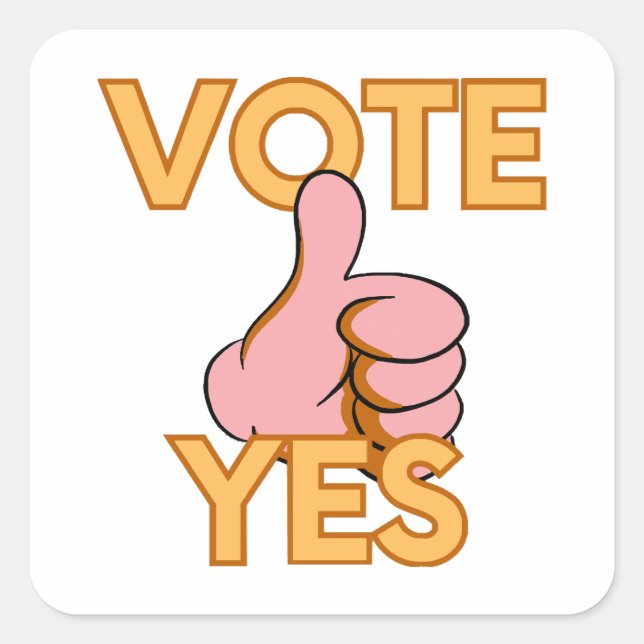 Vote yes  square sticker (Front)