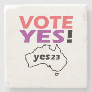Vote Yes To The Voice Of Indigenous Australian Stone Coaster