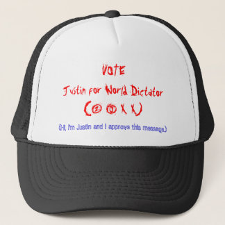 VOTEJustin for World Dictator(2 0 X X) Trucker Hat
