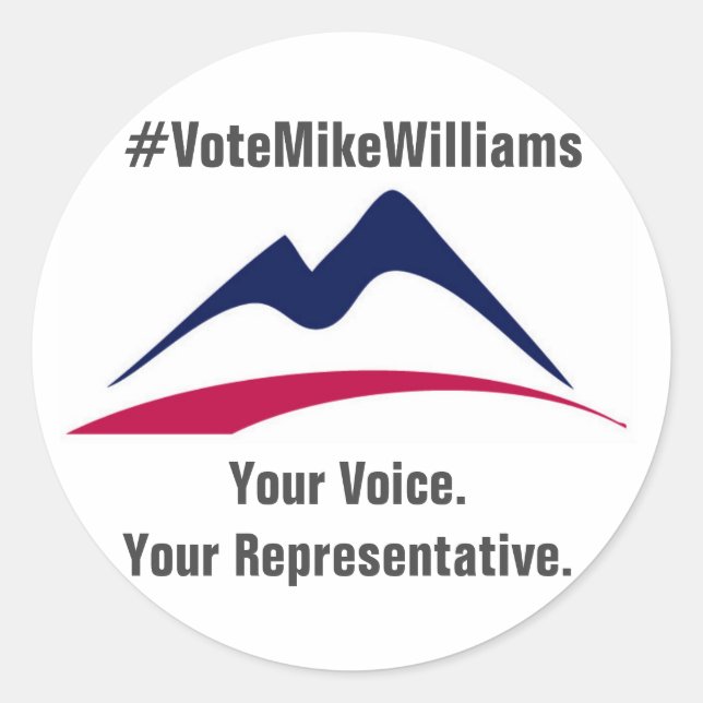 #VoteMikeWilliams 20 Pack of Stickers (Front)