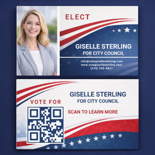 Voter Election Campaign Photo QR Code Business Card
