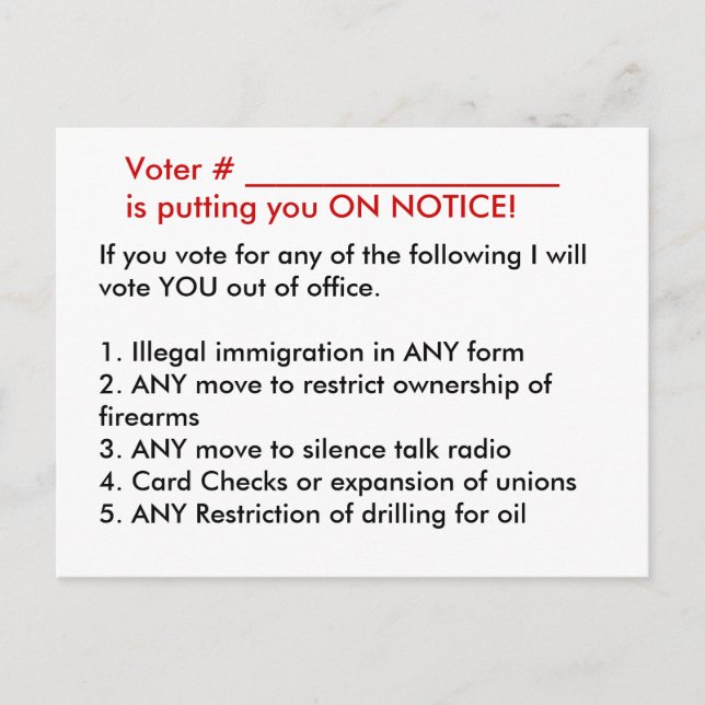 Voter Pledge Postcard (Front)