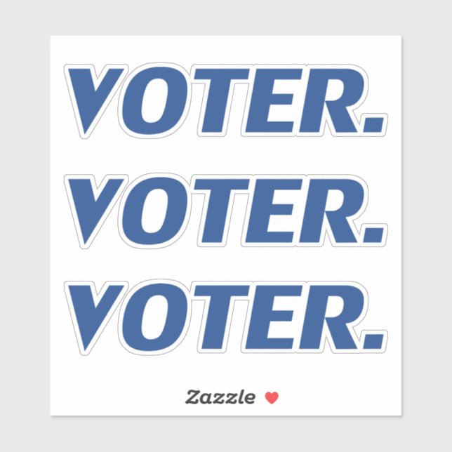 "voter" Pride blue letters - 3 stickers per sheet (Sheet)