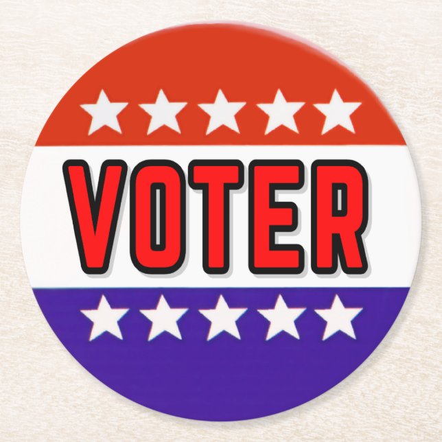 Voter Round Paper Coaster (Front)