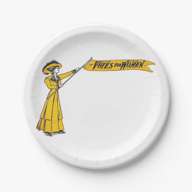 Votes for Women Paper Plates! Suffragette Party! Plate (Front)