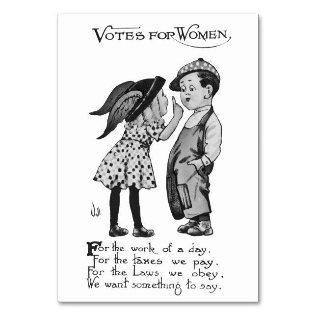 Votes For Women Table Number (Front)
