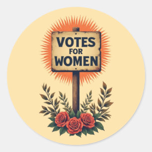 Votes for Women Vintage Protest Sign Classic Round Sticker