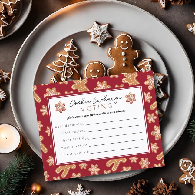 Voting Card Ballot Christmas Cookie Exchange Party (Creator Uploaded)