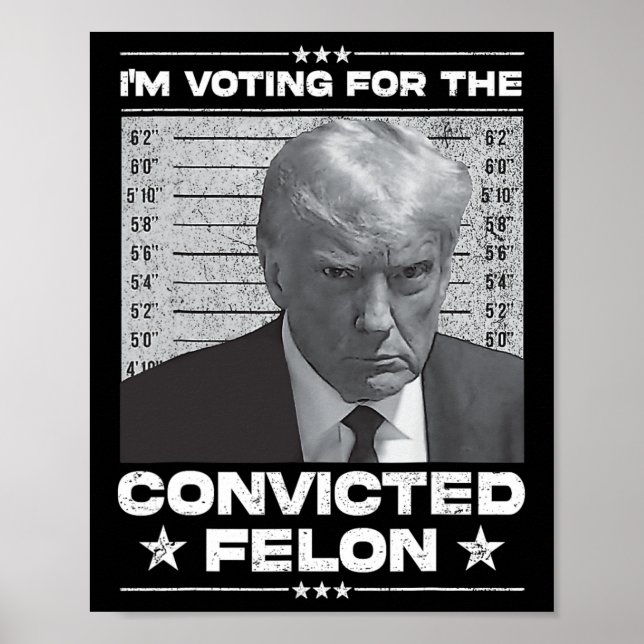 Voting Convicted Felon 2024 - Trump 2024 Convicted Poster (Front)