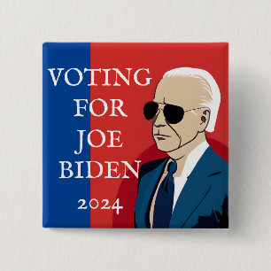 Voting for Joe Biden 2024 Presidential Election 15 Cm Square Badge
