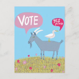 VOTING GOAT Vote 2024 Elections Cute USA Postcard