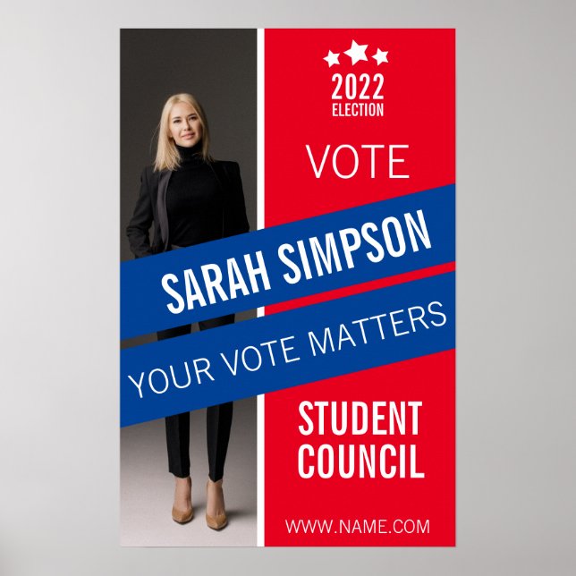 voting poster class president, student council (Front)