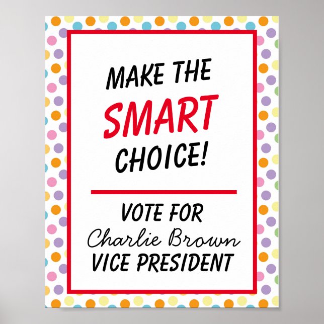 Voting Poster for School Classroom - Smart Vote" (Front)