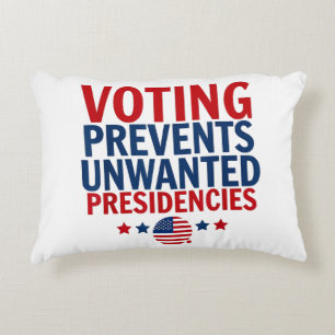 Voting Prevents Unwanted Presidencies men women Decorative Cushion