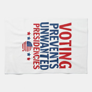 Voting Prevents Unwanted Presidencies men women Tea Towel