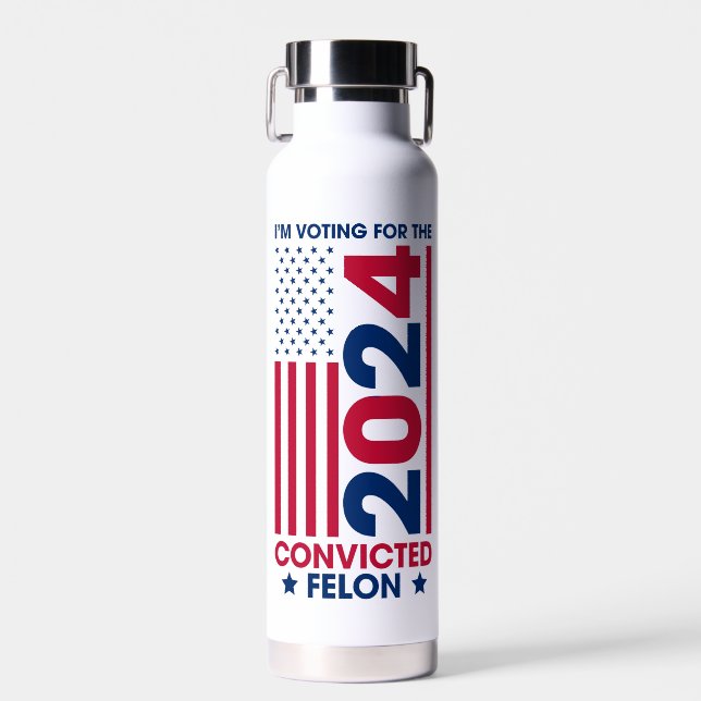 Voting Trump Convicted Felon 2024 Water Bottle (Front)