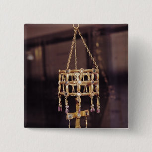 Votive crown of a Visigoth king 15 Cm Square Badge