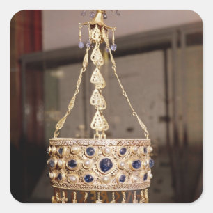 Votive crown of King Recesvinth Square Sticker