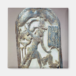 Votive shield depicting the king slaying a magnet