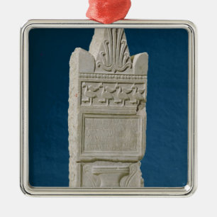 Votive stele with a triangular pediment metal tree decoration