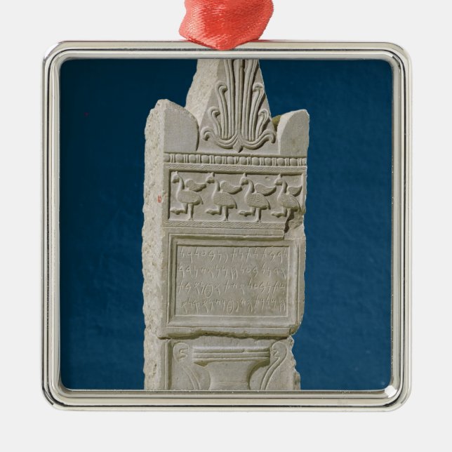 Votive stele with a triangular pediment metal tree decoration (Front)